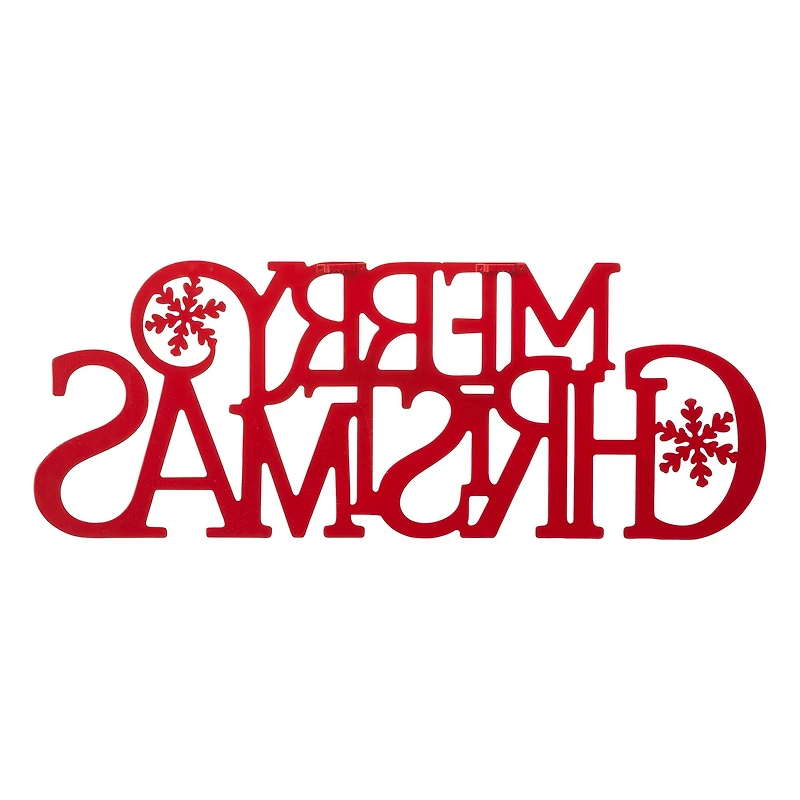 Glitzhome® 24" Red Merry Christmas Metal Wall Décor