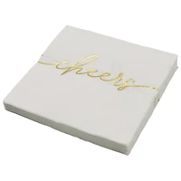 Gold & White Cheers Beverage Napkins, 20ct. by Celebrate It™
