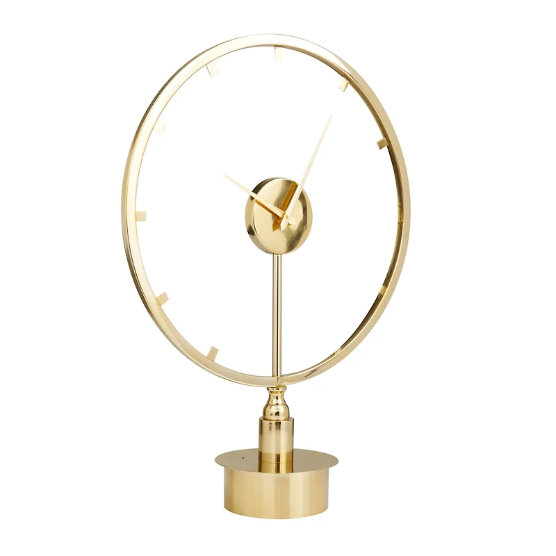 Gold Modern Abstract Clock, 19" x 7" x 25"