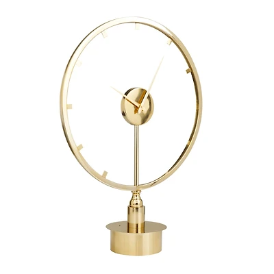 Gold Modern Abstract Clock, 19" x 7" x 25"