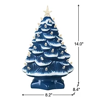 Mr. Christmas 14" Blue with White Bulbs Nostalgic Ceramic Tree