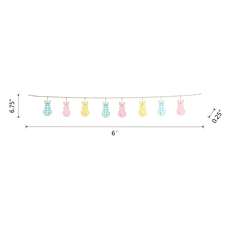 Glitzhome® 6ft. Easter Metal Bunny Garland