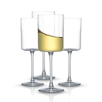 JoyJolt® 11oz. Claire Crystal Cylinder White Wine Glasses, 4ct.