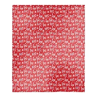 Ho Ho Ho Pattern Sherpa Fleece Blanket