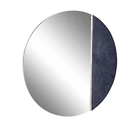 28" Black Contemporary Marble Wall Mirror