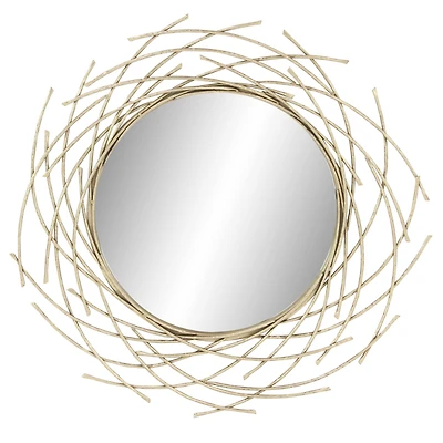 CosmoLiving by Cosmopolitan 39" Gold Glam Metal Wall Mirror