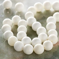 White Shell Round Beads, 8mm by Bead Landing™