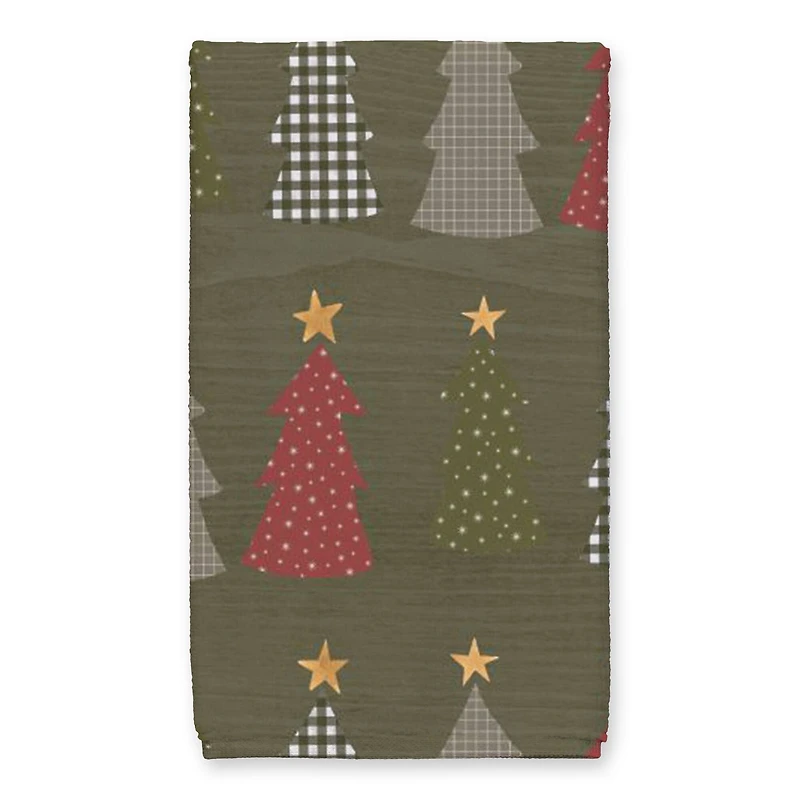 Sweater Weather Green Tree Pattern Tea Towel Set