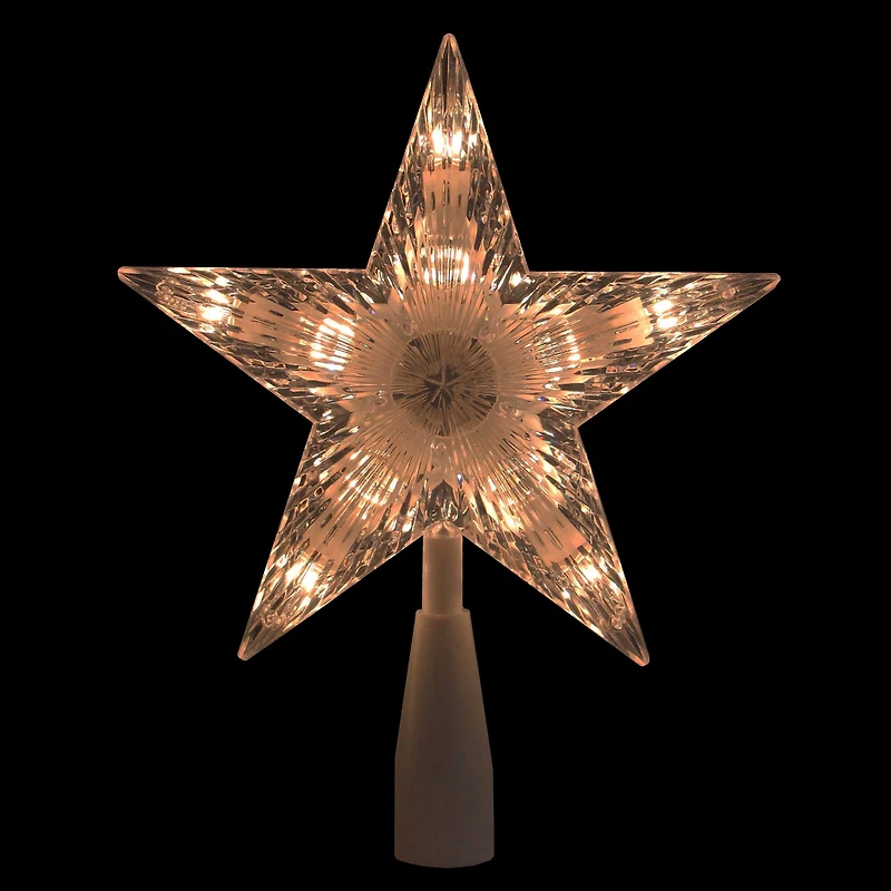 7.5" Clear & White 5-Point Star Tree Topper