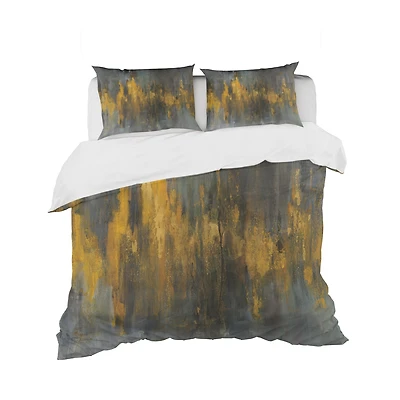 Designart 'Black and Gold Glam Abstract' Glam Bedding Set