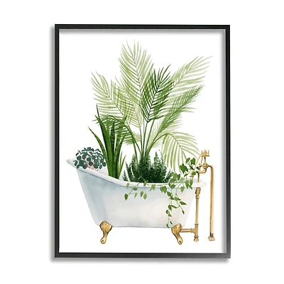 Stupell Industries Various Plants Greenery Vintage Tub Framed Giclee Art