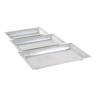 Metallic Silver Aluminum Traditional Tray Set