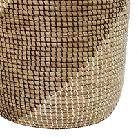 Brown Sea Grass Contemporary Storage Basket Set with Lids