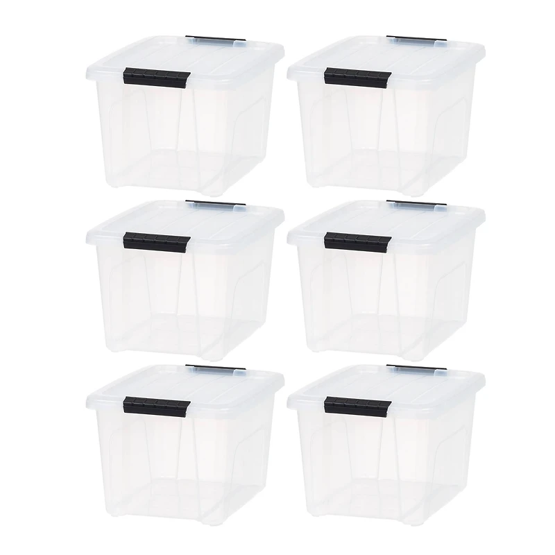 IRIS® 20.5qt. Buckled Clear Boxes with Clear Buckle Lids, 6ct.