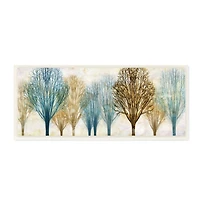 Stupell Industries 7" x 17" Autumn Tree Forest Bare Branches Blue Brown Wall Art