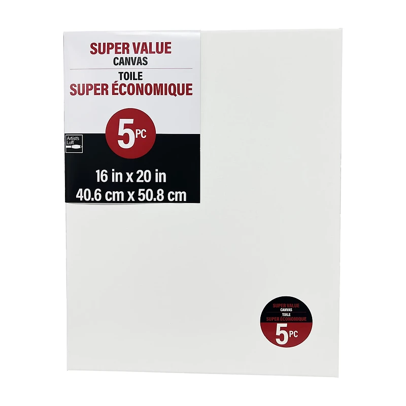 5 Pack 16" x 20" Super Value Canvas by Artist's Loft®