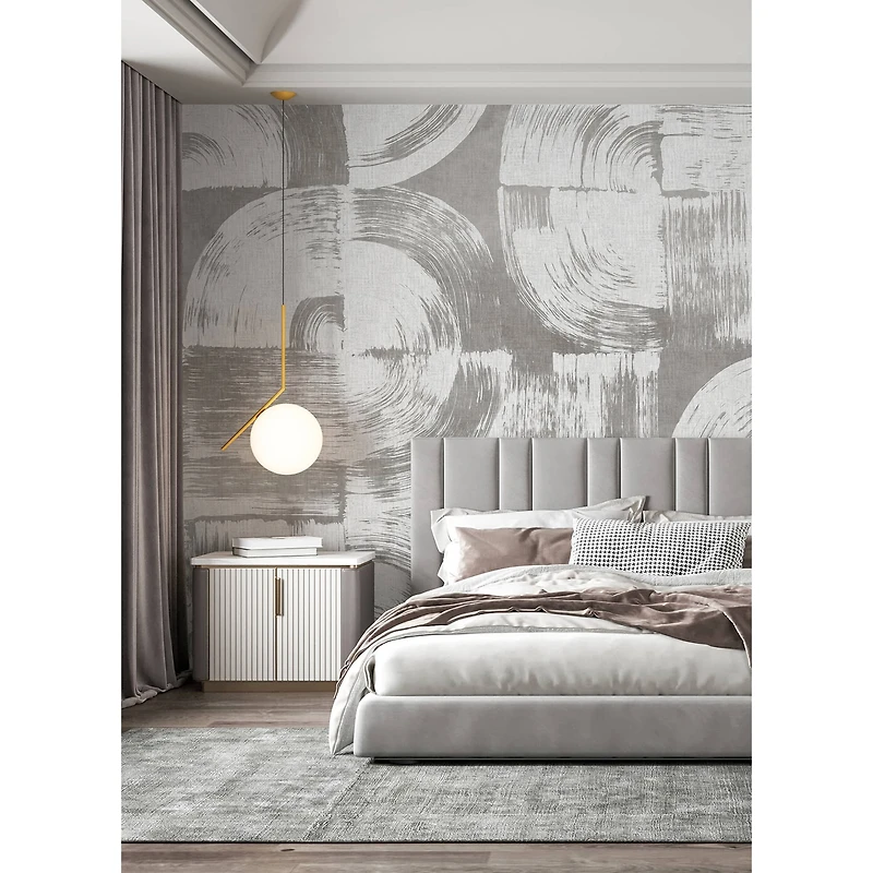 Katie Hunt Dove Gray Brushstrokes Wall Mural