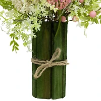 14" Pink & Green Hydrangea & Berry Floral Spring Bouquet