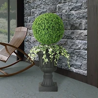 3.5ft. Topiary Boxwood Artificial Tree in Decorative Urn