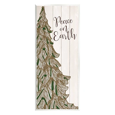 Stupell Industries Peace On Earth Tree Phrase Wall Plaque Art