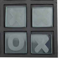 8" Black Wood Tic-Tac-Toe Game Set