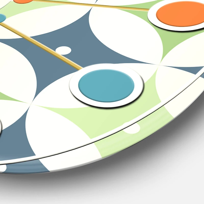 Designart 'Retro Geometric Design V Mid-Century Modern Wall Clock