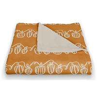 Pumpkin Doodle Coral Fleece Throw