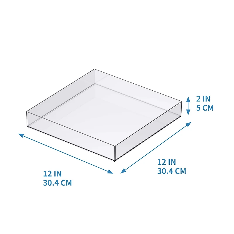12" x 12" Clear Stackable Storage Tray by Simply Tidy™