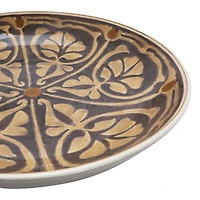 Hello Honey® Brown & Taupe Patterned Hand Painted Stoneware Serving Bowl