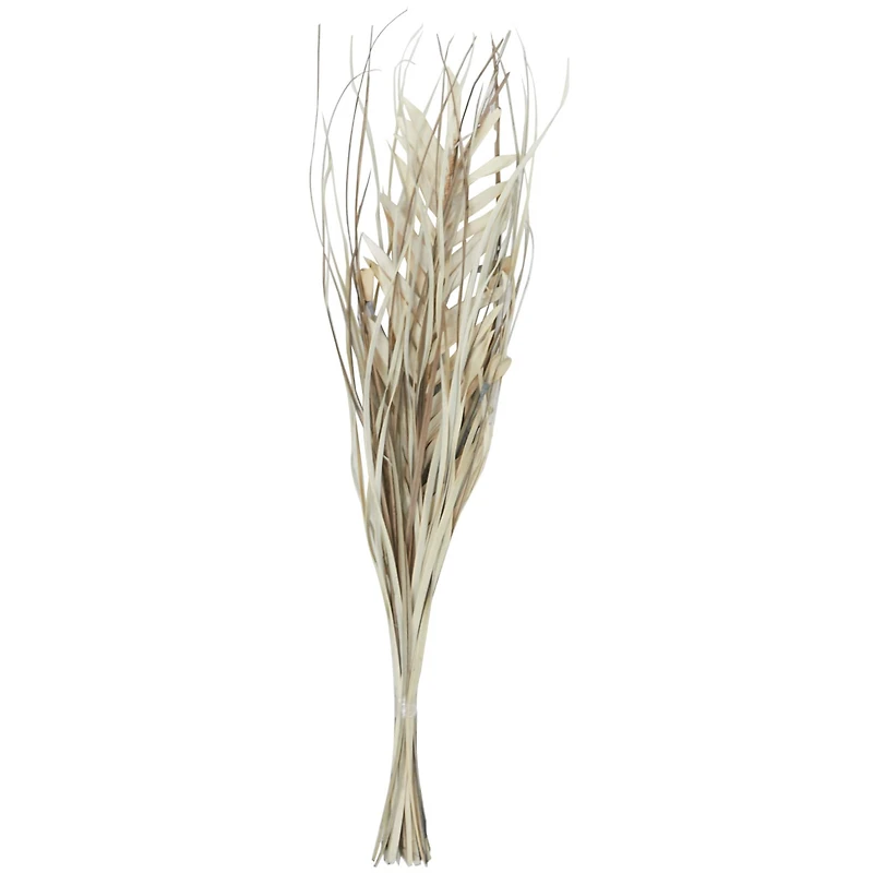 40" Beige & Gray Dried Plant Floral Grass Bouquet Palm Leaf Natural Foliage