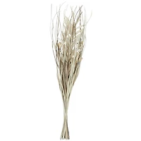 40" Beige & Gray Dried Plant Floral Grass Bouquet Palm Leaf Natural Foliage