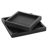 Black Marble Minimalistic Textured Square Trays, 2ct.