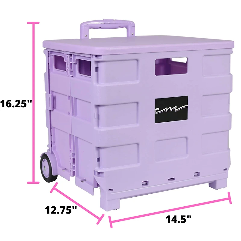 Everything Mary Collapsible Rolling Cart with Lid