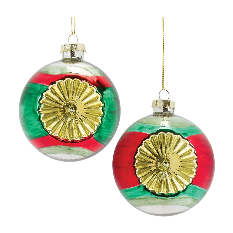 Glass Reflector Ball Ornament Set