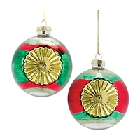 Glass Reflector Ball Ornament Set