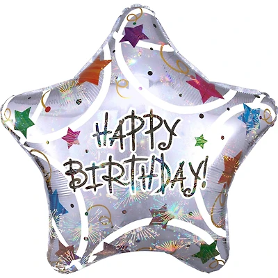 32" Happy Birthday Holographic Balloon