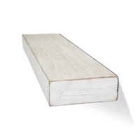 Small Whitewashed Wood Floating Wall Shelf