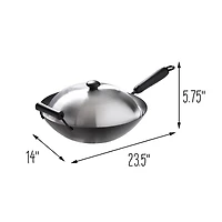 Joyce Chen 14" Carbon Steel Nonstick Wok Set with Lid and Bakelite Handles