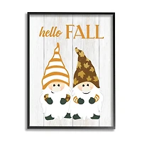 Stupell Industries Hello Fall Whimsical Gnomes Framed Giclee Art
