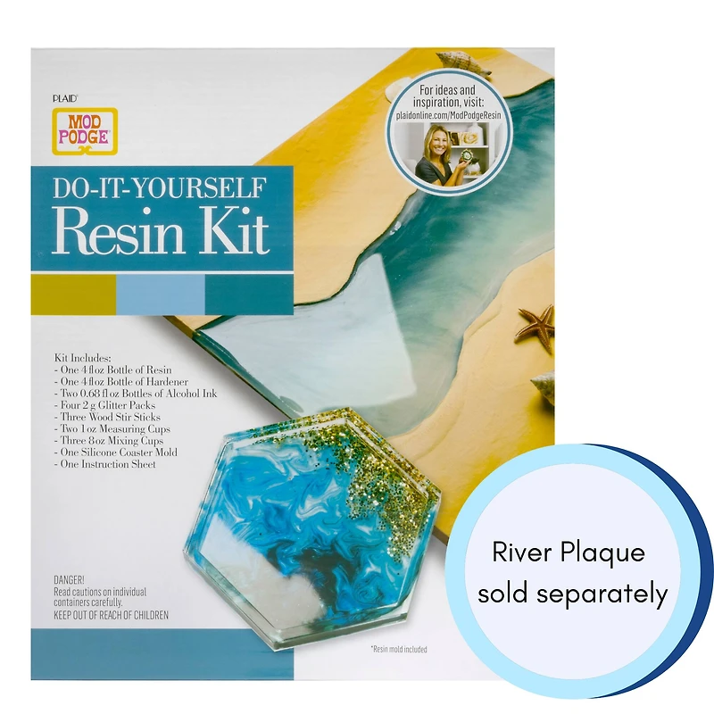 Mod Podge® Blue & Gold Do-It-Yourself Hexagon Coaster Kit