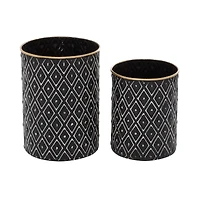 Black Metal Farmhouse Decorative Jar Set