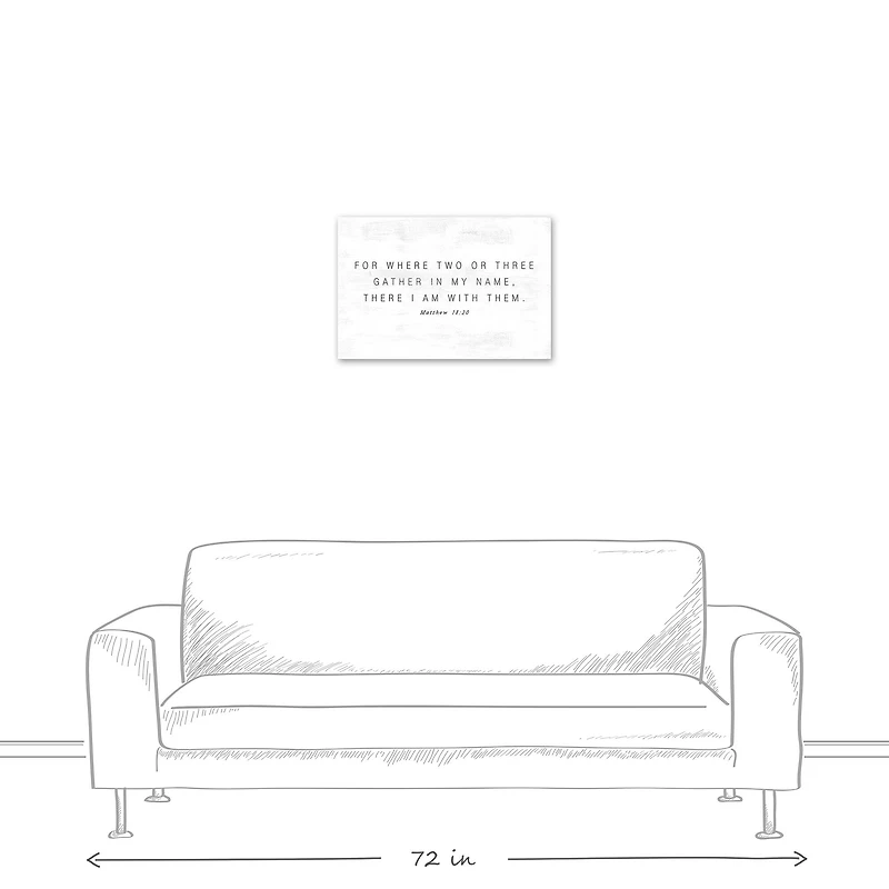 Where Two Or Three Gather 24" x 16" Canvas Wall Art