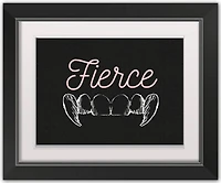 Fierce Fangs Black Framed Print Wall Art