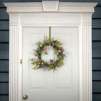 22" Pink Eggs, Flowers & Ferns Wreath