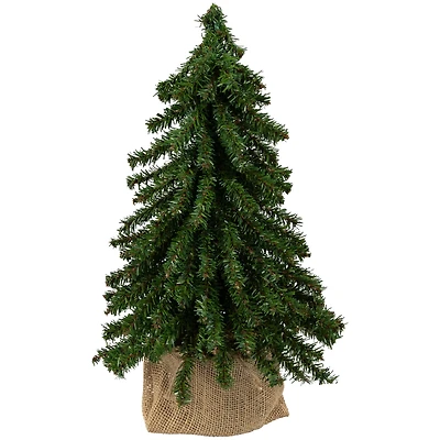 15" Unlit Downswept Village Pine Artificial Christmas Tree in Burlap Base