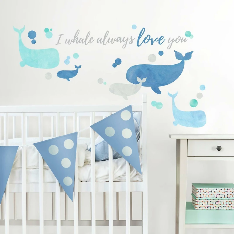 RoomMates I Whale Always Love You Peel & Stick Giant Wall Decals