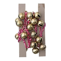 Hello Honey® 6ft. Gold Finish Metal Bells on Braided Red & White Cord Garland
