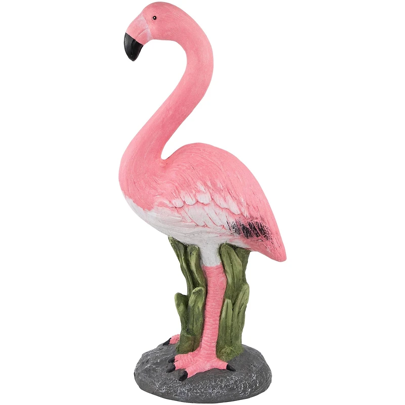 25.5" Pink Standing Flamingo Outdoor Garden Statue