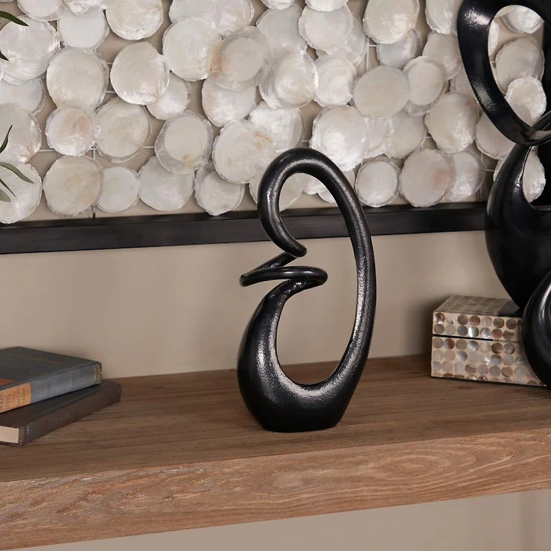 13" Contemporary Swirl Aluminum Sculpture