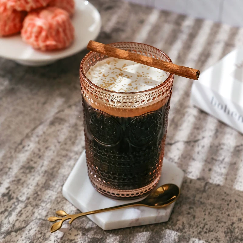 Kate Aspen® 13oz. Beaded Floral Rose Gold Drinking Glasses, 6ct.